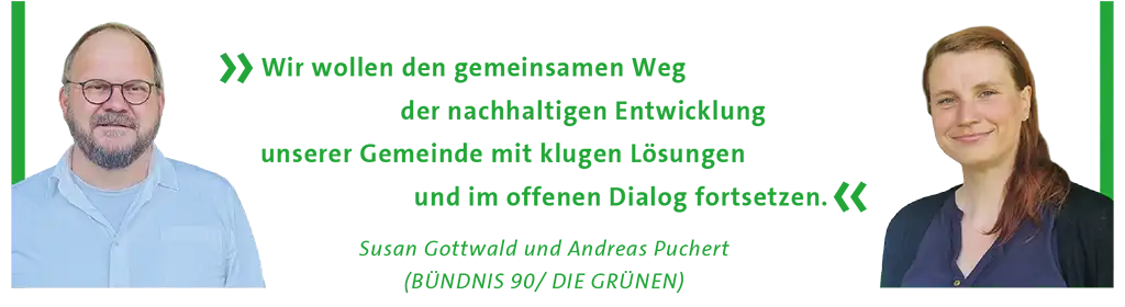 Susann Gottwald und Andreas Puchert (Bündnis 90 / Die Grünen) unterstützen Martin Hoffmann